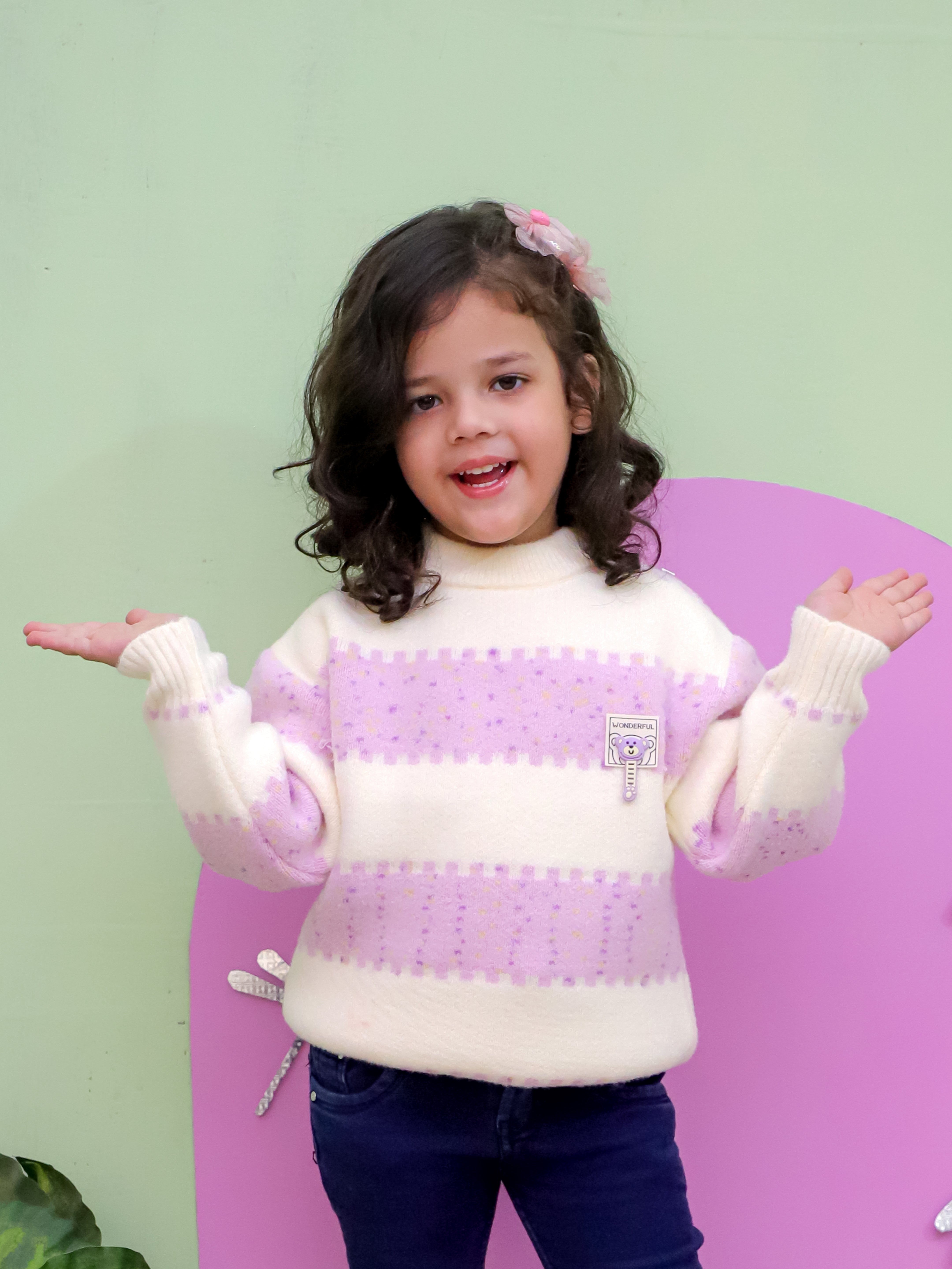 Frosty Lilac Charm Sweater