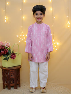 Boys Ethnic Blush Charm Kurta Pajyama & Jacket Set