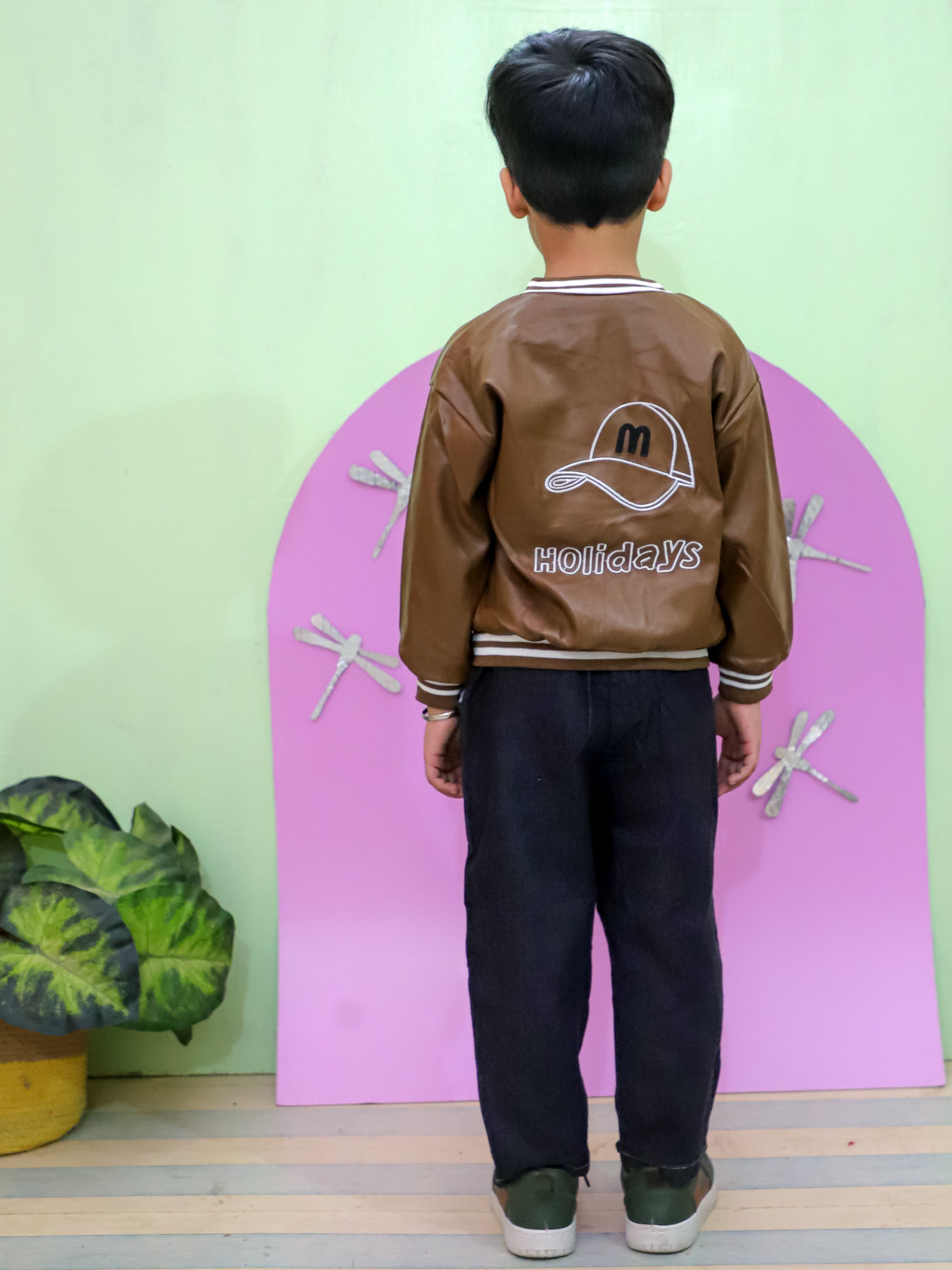 Boys Little Voyager - Leather Jacket & Jeans