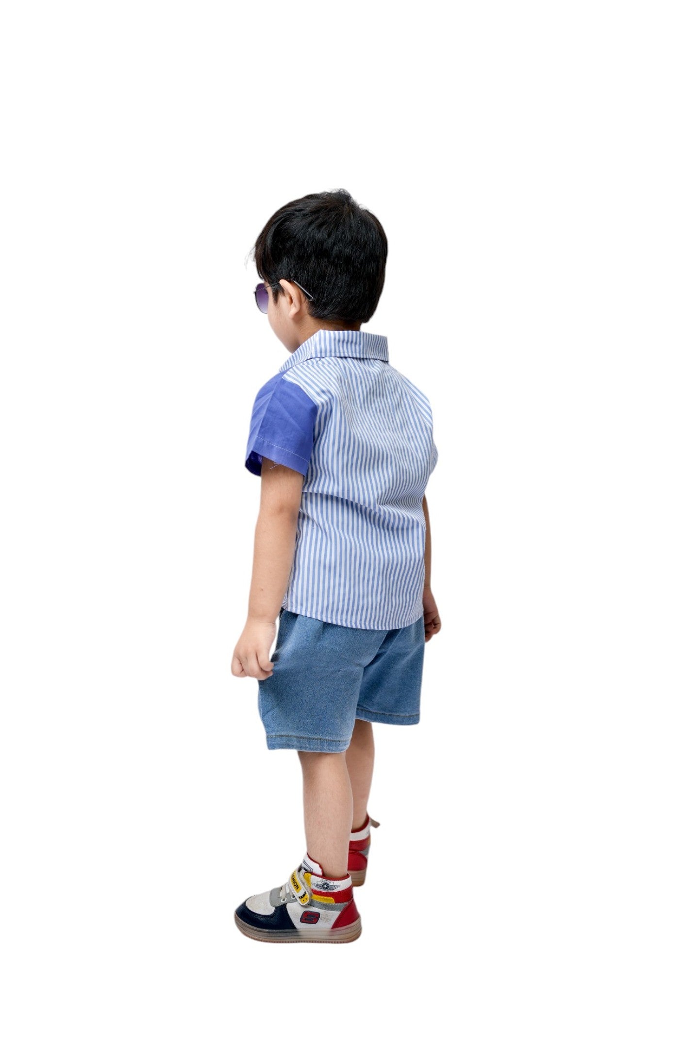 Boys Checkered Denim Set