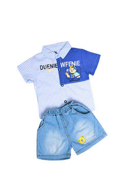 Boys Checkered Denim Set