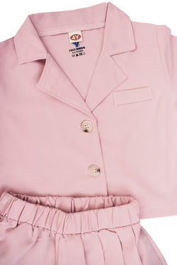 Girls Pleated Pink Top with shorts